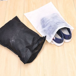 Portable Non Woven Shoe Bag Drawstring Closure <b>White</b> For Travel Storage - Product Image 2