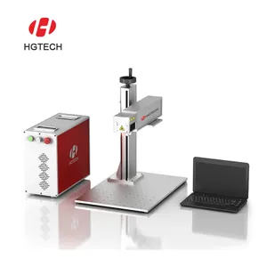 HGTECH 20w 50w 100w Jpt Raycus Fiber Max Fonte de Laser E Laser De Fibra Máquina Da Marcação 30w Para O Logotipo da Etiqueta Teclado