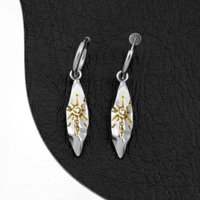 Boucles d'oreilles créoles Feuille Pierre des Vœux, avec pendentif Totem Soleil Doré, en alliage, tendance, unisexe, style bohème, pour la plage, cadeau de vacances
