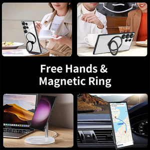 Gran oferta, funda de teléfono con soporte de anillo transparente de lujo con función magnética para Samsung Galaxy S24 S23 S22 Ultra - Product Image 6