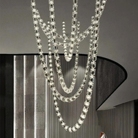 Luminaire suspendu personnalisé de luxe en cristal pour hôtel, villa, hall duplex, salon, escalier
