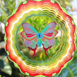 Colibri floral cinétique 3D métal jardin animal décoration vent Spinner,spinner 3d vent rotatif, jaune-rouge change <span class=keywords><strong>de</strong></span> couleur - Product Image 6