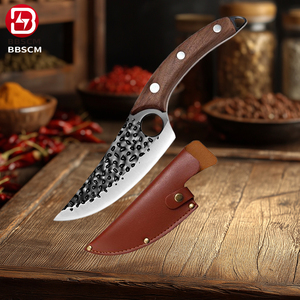 Coltello <span class=keywords><strong>da</strong></span> Disosso in Acciaio Inossidabile Martellato, Forgiato a Sciabola, per Scuoiare e Tagliare Maiali, Bovini e Ovini - Product Image 4