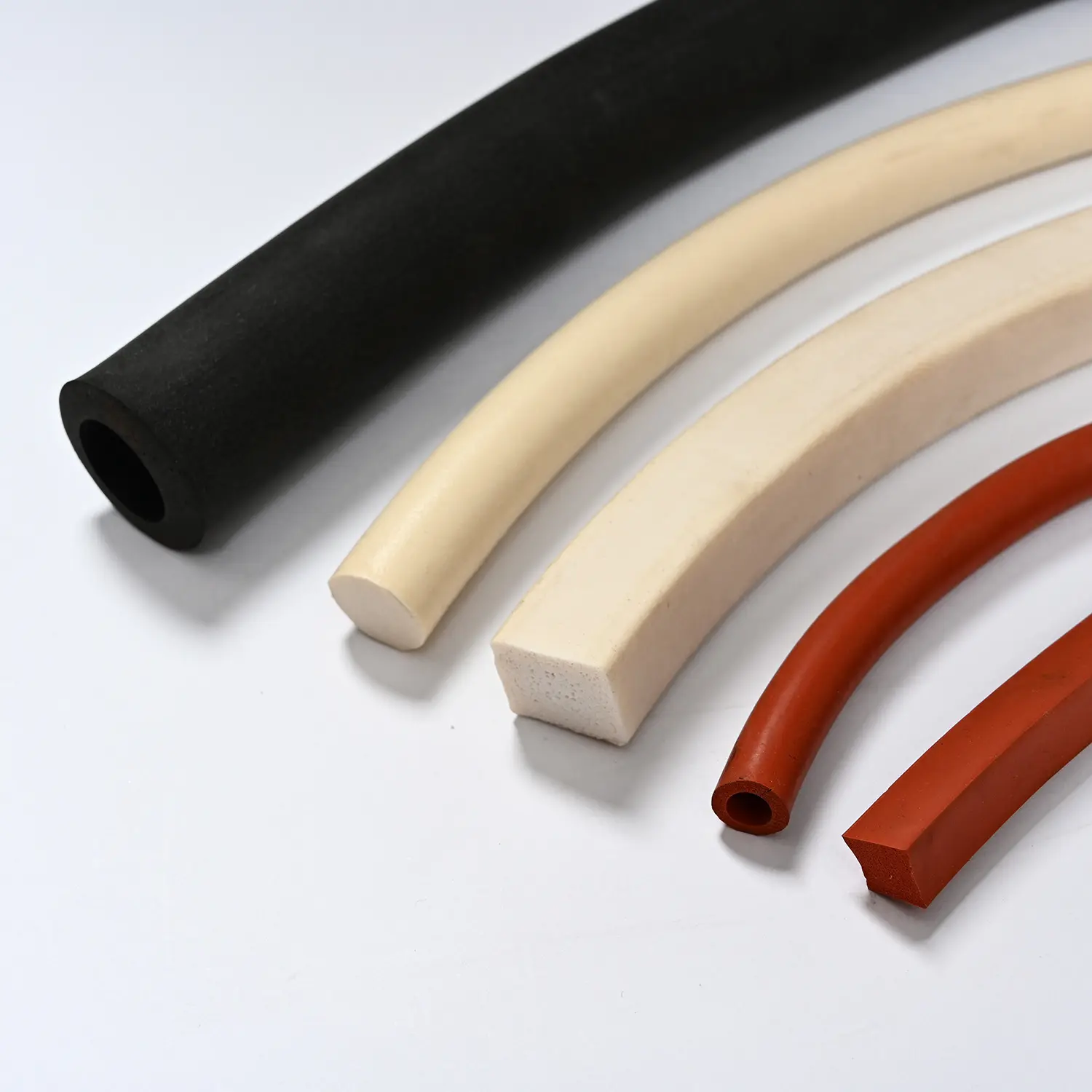 Heat resistant Silicone Extruded Rubber Seal Customized different Shape Sponge Cord/silicone foam sealing tube