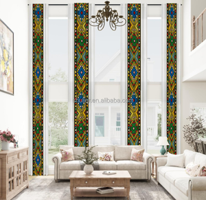 Hochwertige 3D-Druck Traditionelle Äthiopische und Eritreische <span class=keywords><strong>Meskel</strong></span> / Tibeb Design Villa Wohnzimmer Vorhänge für die Hochzeitsfeier - Product Image 2
