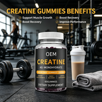 Gummies à la créatine, gummies pré-entraînement, boost pour la force et la croissance musculaire, 4 g de créatine monohydrate, vente directe d'usine