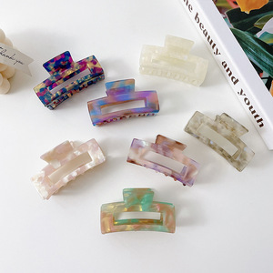Индивидуальные 7,8 см в Корейском стиле элегантные разноцветные ацетат целлюлозы зажим для волос в конский хвост Зажим полые квадратные трубы заколки для волос - Product Image 3