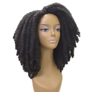 Novelties Cheap Synthetic Hair Pre Plucked Lace Wig Dreadlocks Female Marley Braid Curly Kinky Afro Twist Wigs For Black Women
