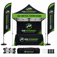 Tente de stand d'exposition avec kit de drapeau plume pour stand de salon professionnel, marketing extérieur, service OEM ODM
