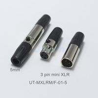 Mini prise mâle XLR 3 broches vers prise femelle 3 broches boîtier en aluminium connecteur de panneau de châssis de montage de câble