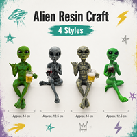 Figurine en résine d'alien amusante, artisanat créatif, ornement de bureau pour la décoration de la maison et du bureau