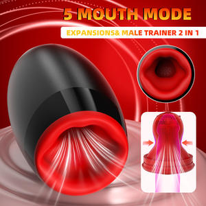 Mannelijke Masturbator Cup Wriemelende Penis Exerciser Zuigende Vibratie Roterende Penis Massager Volwassen Product Blow Job <span class=keywords><strong>Sex</strong></span> Toys voor Mannen - Product Image 5
