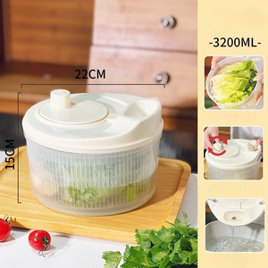 Vegetable Dehydrator Salad Spinner Dryer Fruit Food Drain Basket Quick Washing Manual Centrifuge Storage Basket Kitchen tool - Product Image 6