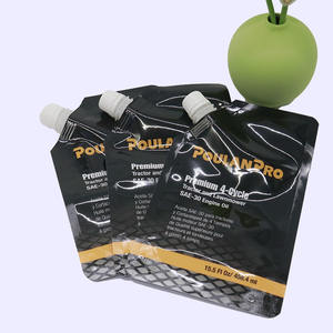 Black Eco Friendly Premium Recyclable Gravure Printed Chemical 4-Cycle Tractor Lawnmower <b>SAE</b>-<b>30</b> Engine <b>Oil</b> PE Bag Spout Pouch - Product Image 2