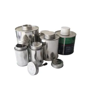 PVC/UPVC/CPVC cola latas screw-top 2oz oz oz oz 32 16 8 4oz recipiente de metal adesivo latas com escova de filha de algodão ou plástico