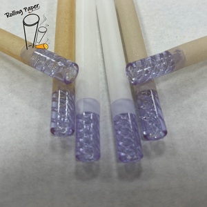 Nouveau rouleau de papier à fumer en verre spiralé de 10 mm, personnalisé 109 mm x 98 mm avec embout spiralé violet, tube droit pour fumer, cône - Product Image 6