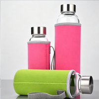 Bouteille d'eau en verre borosilicate transparente personnalisée pour le sport