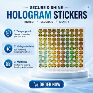 Hologram Sticker Round Aluminum Foil UV Printing <b>Holographic</b> Labels for Sealing Labeling Decorating - Product Image 1