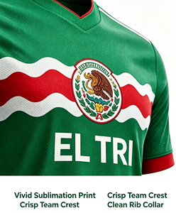 Camiseta de Fútbol de México <span class=keywords><strong>El</strong></span> Tri, Jersey Nacional de Poliéster de Secado Rápido, Uniforme Personalizado con Estampado, Ropa Deportiva para Fanáticos, Hombres y Mujeres - Product Image 6