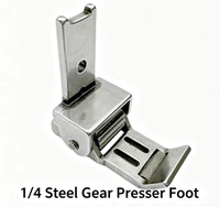 Machine à coudre à double aiguille avec pied presseur à rouleau 1/4 anti-plis, accessoire pour machine à coudre