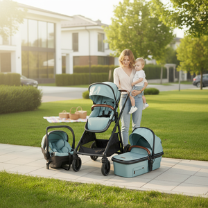 Poussette double portable et pliable OEM ODM pour jumeaux, siège auto pour bébé, poussette de voyage pour nouveau-né, landau pour bébés jumeaux - Product Image 1