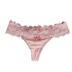 Nouvelle Arrivée : Culottes string respirantes en nylon pour femme, taille basse, motif lacé, coupe unie, lingerie en dentelle charmante, ultra-fines et sensuelles. - Product Image 5