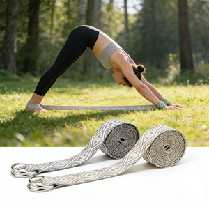 Ceinture de yoga Hilaya, kaki, gris clair, vert, haute élasticité, antidérapante, sangle d'aide pour la danse et le fitness - Product Image 2