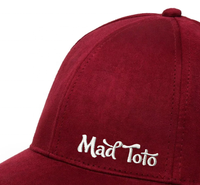 Broderie personnalisée classique Gorra Beisbol 6 panneaux couleur bordeaux uni Concevez votre propre casquette de papa en daim Chapeaux de bal structurés réglables