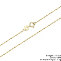 Nouveau Collier Chaîne Maillons Curb, Paper Clip et Câble en Or Massif Véritable 10K 9K AU375 pour Femme