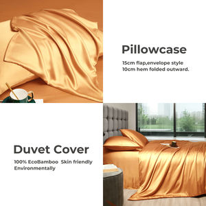Ensemble de housse de <span class=keywords><strong>couette</strong></span> moderne en bambou 100% tissé, 3 pièces, taille King, naturel, antibactérien et thermorégulant, vente en gros - Product Image 2