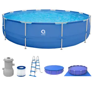 Set piscina rotonda con telaio blu 450 cmx90cm piscina gonfiabile all'aperto piscina fuori terra