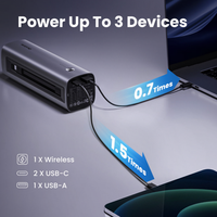 Gendome Micro 30 15000mAh Batterie externe portable LiFePO4 22.5W Charge rapide Câble intégré