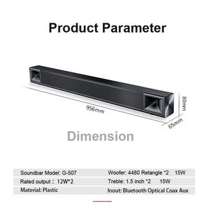 <span class=keywords><strong>Barre</strong></span> <span class=keywords><strong>de</strong></span> <span class=keywords><strong>son</strong></span> stéréo 2.0 Slim avec montage <span class=keywords><strong>mural</strong></span>, 4 haut-parleurs, 30W RMS pour home cinéma <span class=keywords><strong>TV</strong></span> - Expérience audio <span class=keywords><strong>de</strong></span> haute qualité - Product Image 3