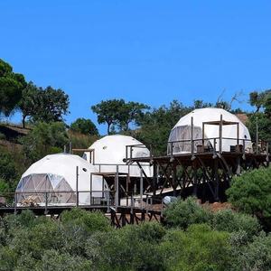 Camping extérieur tente étoile air iglo dôme tente glamping ombrage d'hiver <span class=keywords><strong>5m</strong></span> porte verre isolation solaire - Product Image 1