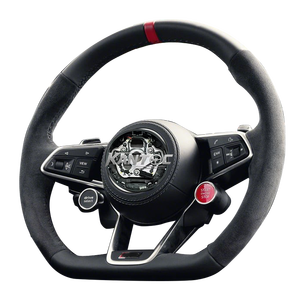 Volant en Alcantara noir complet compatible avec <span class=keywords><strong>Audi</strong></span> A3 A4 B9 A5 RS3 RS4 RS5 S3 S4 S5 S6 S7 A1 A7 A8 B9 B8.5 B8 A6 R8 <span class=keywords><strong>TT</strong></span> RS6 Q5 - Product Image 4