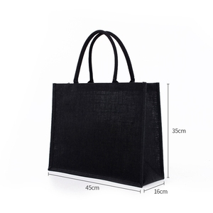 Vente en gros Sac fourre-tout en <span class=keywords><strong>toile</strong></span> <span class=keywords><strong>de</strong></span> <span class=keywords><strong>jute</strong></span> écologique Sac <span class=keywords><strong>de</strong></span> plage à provisions noir laminé Sacs en <span class=keywords><strong>toile</strong></span> <span class=keywords><strong>de</strong></span> <span class=keywords><strong>jute</strong></span> personnalisés Sacs à main pour femmes avec fermeture éclair Sacs - Product Image 4