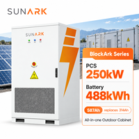 Système industriel extérieur 250 kW 488 kWh, batterie solaire LiFePO4 commerciale avec BMS tout-en-un, stockage d'énergie haute tension (BESS)
