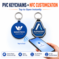Porte-clés en PVC personnalisé avec logo, puce NFC, connexion par contact, logo imprimé, porte-clés en PVC souple pour cadeau promotionnel