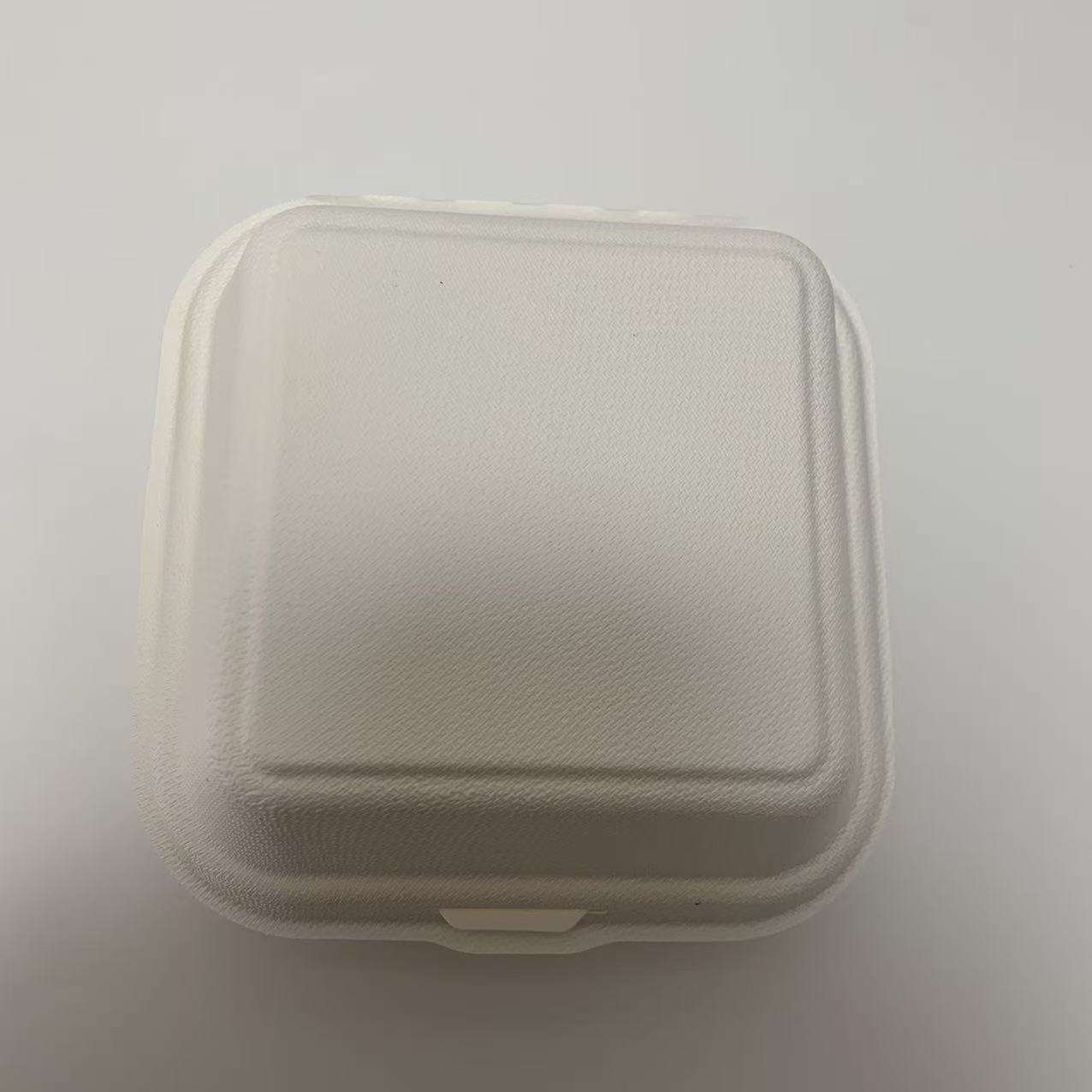 Boîte à hamburger blanche de 6 pouces