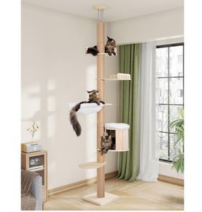 Árbol para Gatos Alto de Piso a Techo para Gatos Grandes, Poste Rascador, Cama Tipo Cueva Ajustable, Hamaca, Poste de Escalada para Gatos de Interior - Product Image 1