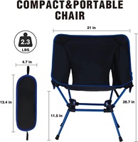 Chaise de camping carrée améliorée, ultralégère en aluminium 7075, chaise lune portable avec pieds anti-affaissement pour la randonnée en extérieur et la plage