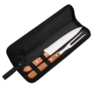 3 cái nóng bán ngoài trời bằng gỗ xử lý thịt nướng gấp phụ kiện Kit BBQ nướng công cụ thiết lập với nylon Tạp dề lưu trữ túi - Product Image 1