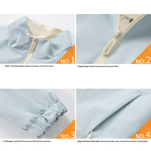 Unisex otoño impermeable a prueba de viento Casual ligero con capucha cuello alto cierre de cremallera águila alemana tejido sólido - Product Image 5