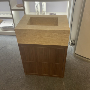 Mueble de tocador de mármol natural Calacatta Viola de Italia, tamaño personalizado, nuevo diseño, tocador rectangular independiente para colgar en la pared - Product Image 6