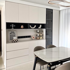 <span class=keywords><strong>Buffet</strong></span> moderne de luxe en bois massif blanc fait à la main pour le salon, l'hôtel, la cuisine - Bar à café, casiers avec grande capacité - Product Image 1