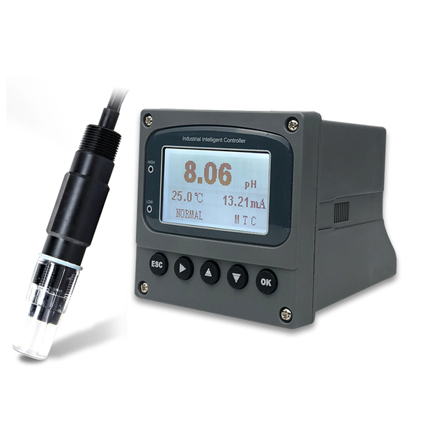 Industrial Online Conductivity Meter Tester Water Quality Measurement EC Value Sensor Probe 220V Voltage 1 Year Warranty IP55