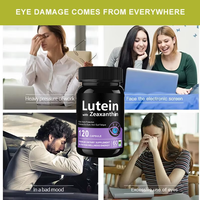 Kapsul Vitamin Lutein Ausreson OEM Suplemen Kesehatan Penglihatan Blueberry Beta-karoten Lutein dan Zeaxanthin untuk Kesehatan Mata