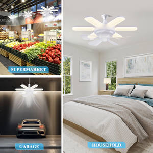 Trần dẫn ánh sáng quạt dễ dàng cài đặt thông minh mờ <span class=keywords><strong>E27</strong></span> fan hâm mộ bóng đèn trang trí nội thất ổ cắm vít điều khiển từ xa hiện đại Quạt trần - Product Image 4