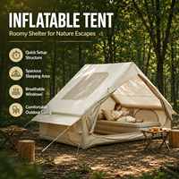 Carpa Inflable de Alta Calidad, Impermeable y Ligera, para 2-4 Personas, Carpa de Techo para Picnic