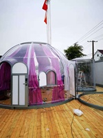 Maisons modulaires préfabriquées de luxe violettes pour petit restaurant Maisons dôme modernes à construction rapide pour cabane en rondins ou usage personnel